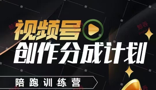 视频号创作分成计划陪跑训练营,手把手教会你如何制作视频,细水长流型项目-最全资源库