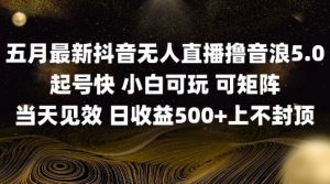 2025五月最新无人直播撸音浪单日产出5张+实操教程【揭秘】-最全资源库