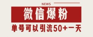 微信爆粉，私域暴力引流打法日引千粉 单号日进50+【揭秘】-最全资源库