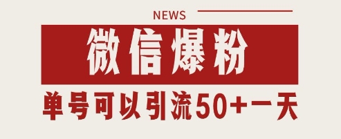 微信爆粉，私域暴力引流打法日引千粉 单号日进50+【揭秘】-最全资源库