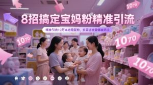 8招搞定宝妈粉精准引流，精准引流10万本地母婴粉，多渠道流量爆破玩法-最全资源库