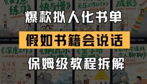 最新爆款拟人化书单玩法,假如书籍会说话,保姆级教程-最全资源库