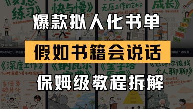 最新爆款拟人化书单玩法,假如书籍会说话,保姆级教程-最全资源库