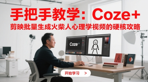 手把手教学:Coze + 剪映批量生成火柴人心理学视频的硬核攻略-最全资源库