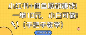 小红书+闲鱼联动挣钱，一单10元，小白可做-最全资源库
