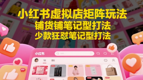 小红书虚拟店矩阵玩法,铺货铺笔记型打法,少款狂怼笔记型打法-最全资源库