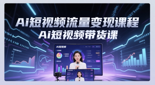 Ai短视频流量变现课程，Ai短视频带货课-最全资源库