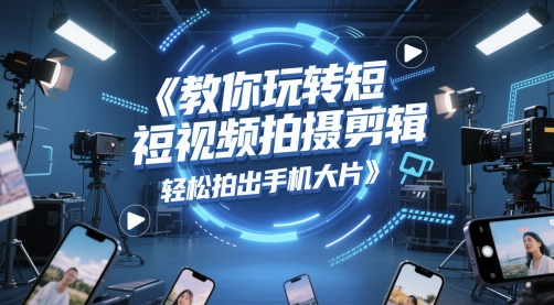 教你玩转短视频拍摄剪辑，轻松拍出手机大片-最全资源库