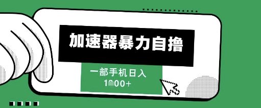 205新风口,加速器暴力自撸,单机日入1k+【揭秘】-最全资源库