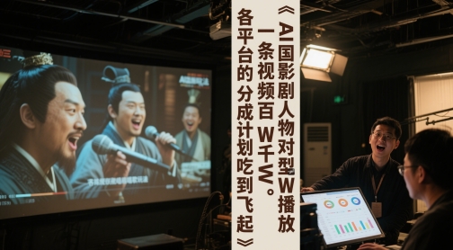 AI三国影视剧人物对口型唱歌玩法，一条视频百W千W播放，各平台的分成计划吃到飞起-最全资源库