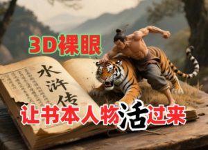 书本人物裸眼3D视频,新的玩法,流量超猛,保姆级教程-最全资源库