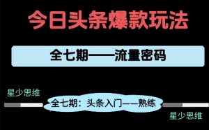 头条系列全七期项目拆解，全是干货，新手从0-1必经过程，99的人会踩的坑-最全资源库