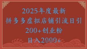 绝密引流秘籍，拼多多虚拟店铺引流，日引500+-最全资源库