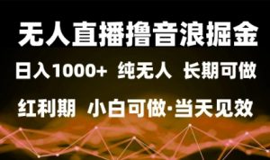 无人直播撸音浪掘金,日入1k+,纯无人红利期,小白可做,当天见效【揭秘】-最全资源库