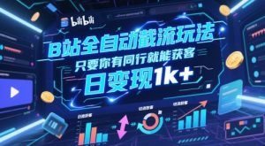 B站全自动截流玩法只要你有同行就能获客，日变现1k+【揭秘】-最全资源库