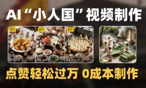 爆款1000W+播放微缩景观迷你小人国AI视频0成本制作全流程教学-最全资源库