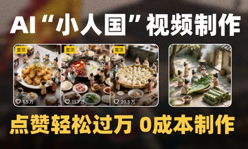 爆款1000W+播放微缩景观迷你小人国AI视频0成本制作全流程教学-最全资源库