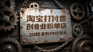 淘宝打付费创业粉单店每天稳定10-20精准粉持续增长【揭秘】-最全资源库