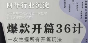 爆款开篇36计2.0,爆款短视频,一次性掌握所有开篇玩法-最全资源库