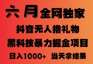 25年6月抖音无人直播最新暴力撸音浪掘金,小白可做,可批量矩阵放大,长期稳定日入1k+【揭秘】-最全资源库