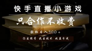快手直播小游戏，只合作不收费，你出账号我出技术， 分润模式【揭秘】-最全资源库