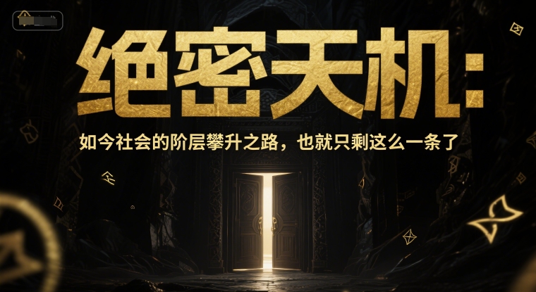 付费文章:绝密天机:如今社会的阶层攀升之路,也就只剩这么一条了-最全资源库