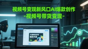 视频号变现新风口AI爆款创作-视频号带货变现-最全资源库