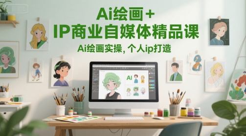 Ai绘画+IP商业自媒体精品课，Ai绘画实操，个人ip打造-最全资源库