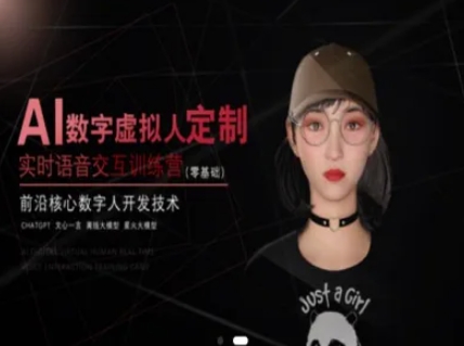 AI数字虚拟人定制,实时语音交互训练营(零基础),前沿核心数字人开发技术-最全资源库