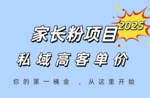 家长粉项目，一个可以长期变现暴利项目，私域高客单价，轻松完成你的人生第一桶金-最全资源库
