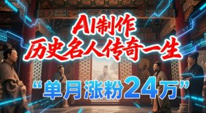 暴力起号!用AI制作历史名人传奇一生,单月涨粉24W,涨粉+变现赛道黑马来了-最全资源库