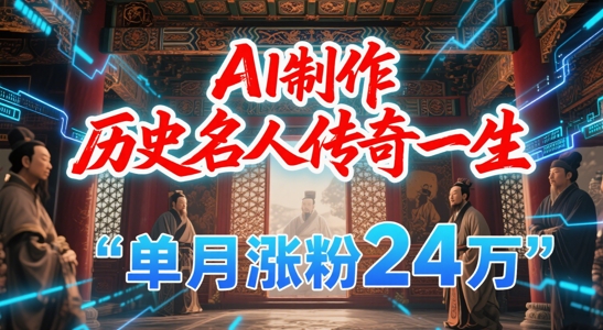 暴力起号!用AI制作历史名人传奇一生,单月涨粉24W,涨粉+变现赛道黑马来了-最全资源库