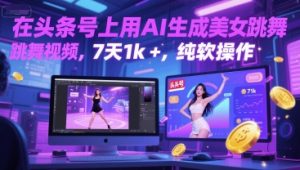 在头条号上用AI生成美女跳舞视频，7天1k+，纯软件操作-最全资源库