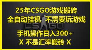 25年CSGO游戏搬砖，全自动运行，不需要玩游戏，手机操作日入3张(不是汇率搬砖)【揭秘】-最全资源库