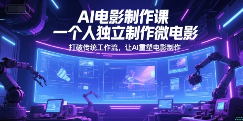 AI电影制作课，一个人独立制作微电影，打破传统工作流，让AI重塑电影制作-最全资源库