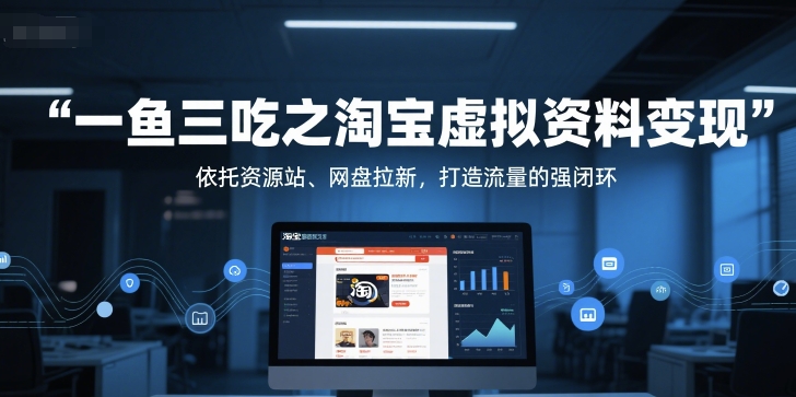 一鱼三吃之淘宝虚拟资料变现,依托资源站、网盘拉新,打造流量的强闭环-最全资源库