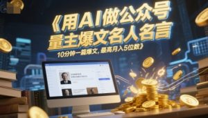 用AI做公众号流量主爆文名人名言，10分钟一篇爆文，最高月入5位数-最全资源库