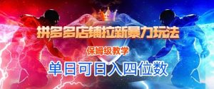 悟空直搜拼多多店铺拉新暴力玩法，保姆级教学，单日可入四位数-最全资源库
