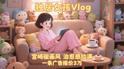单个账号涨粉71W!用AI制作独居女孩Vlog,宫崎骏画风,治愈感拉满,一条广告报价3W-最全资源库