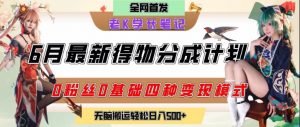 6月份最新得物创作者分成计划2.0玩法,0粉丝0基础四种模式变现,从隐蔽渠道无脑搬运,日入2张-最全资源库