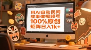 用AI自动民间故事做视频号,100%原创,矩阵日入1k+-最全资源库