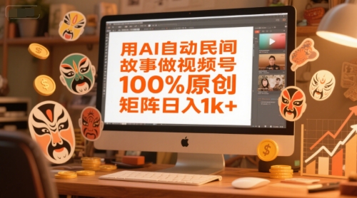 用AI自动民间故事做视频号,100%原创,矩阵日入1k+-最全资源库