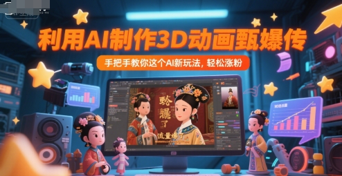 利用AI制作3D动画甄嬛传，流量爆了，手把手教你这个AI新玩法，轻松涨粉-最全资源库