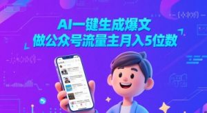 AI一键生成爆文,做公众号流量主月入5位数-最全资源库
