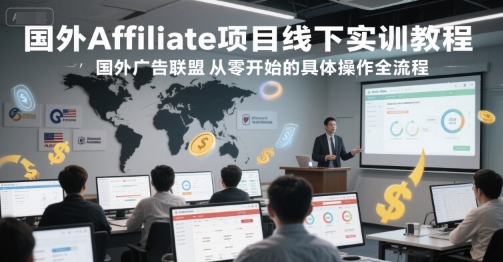 国外Affiliate项目线下实训教程,国外广告联盟从零开始的具体操作全流程-最全资源库