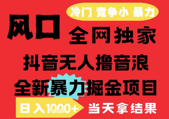 25年6月高爆抖音无人直播最新撸音浪掘金项目,解放双手小白可做,无脑日入1k+,门槛低【揭秘】-最全资源库