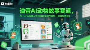 油管AI动物故事赛道,AI+RPA机器人流程自动化制作素材【保姆级教程】-最全资源库
