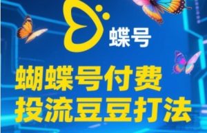 2025蝴蝶号付费投流豆豆打法，助新手快速掌握付费流量撬动自然流的核心玩法-最全资源库
