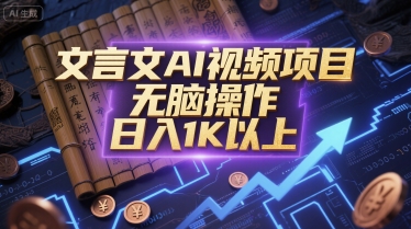文言文AI视频项目,无脑操作,日入1K以上-最全资源库