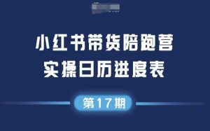 小红书第17期带货陪跑营,不囤货,无不直播,无不投流,通过选品+笔记内容+测品+笔记铺量+矩阵运营打爆款-最全资源库